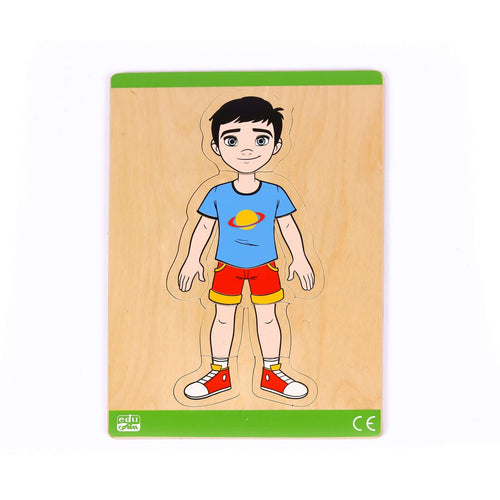 Building Up Body Parts Puzzles Boy 3 layers