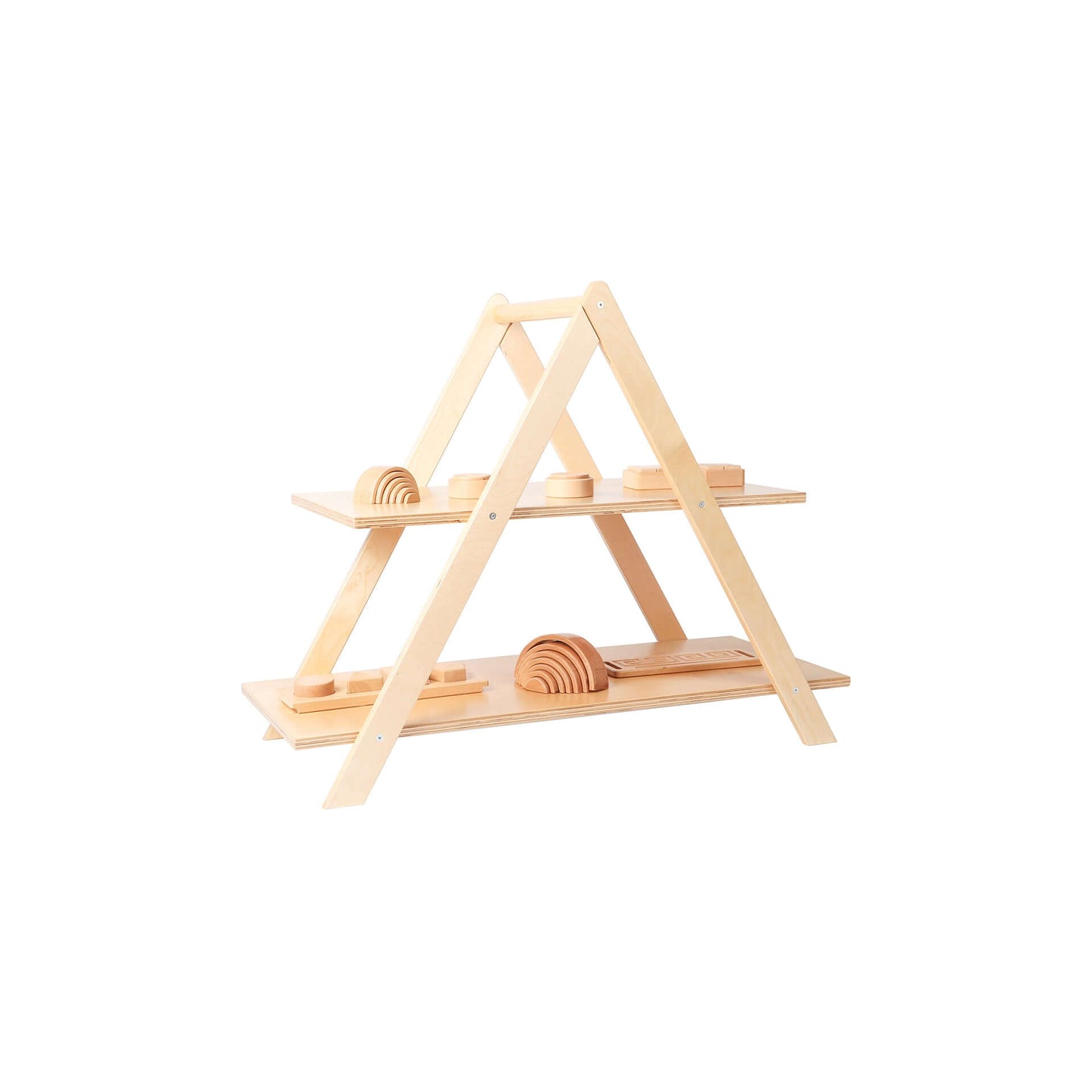 Pyramid Display unit - Natural wood - Eco-friendly, encourages imaginative play and practical life skills