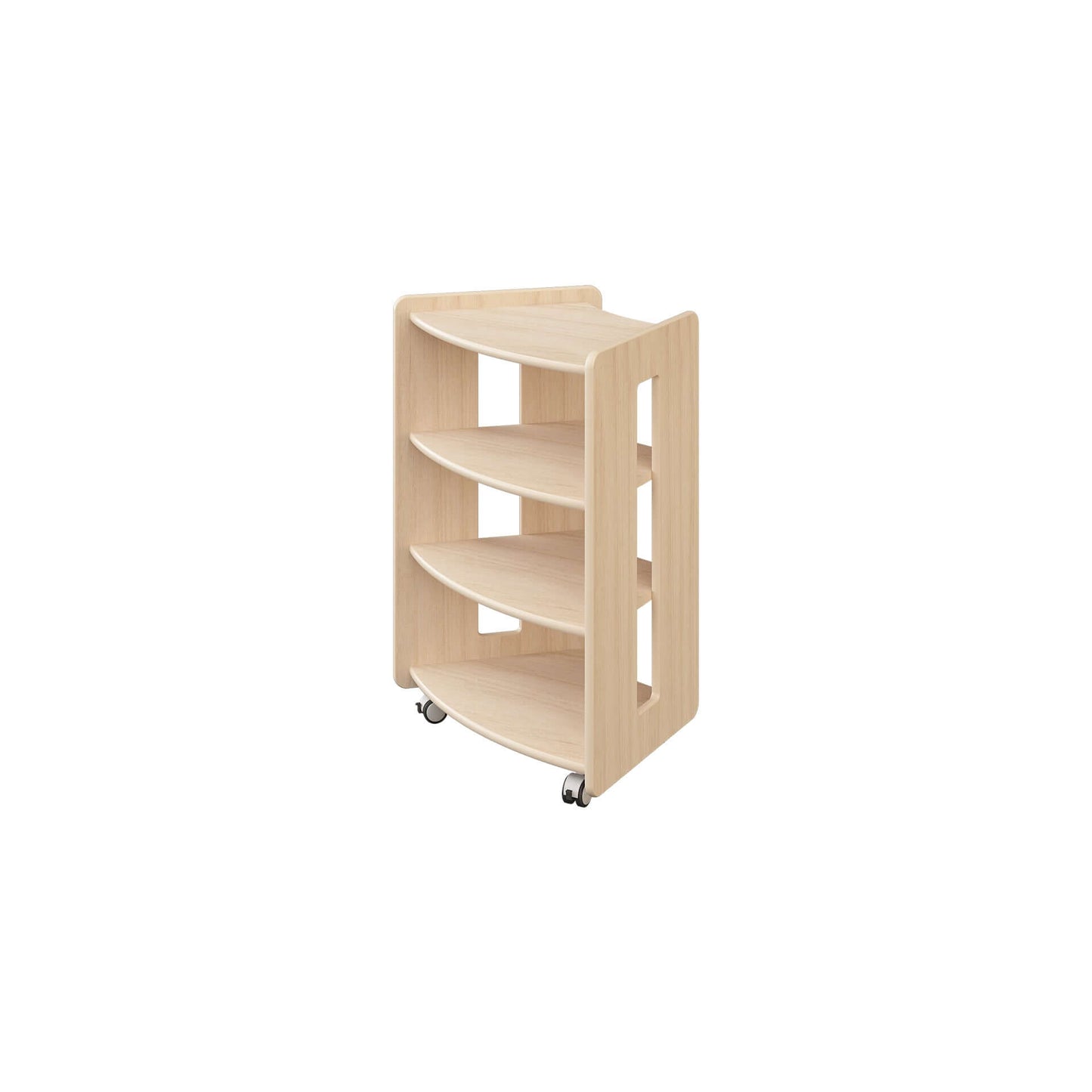 Ultimate N Curved Storage Unit - Natural wooden storage solution - Eco-friendly, versatile organization for educational materials