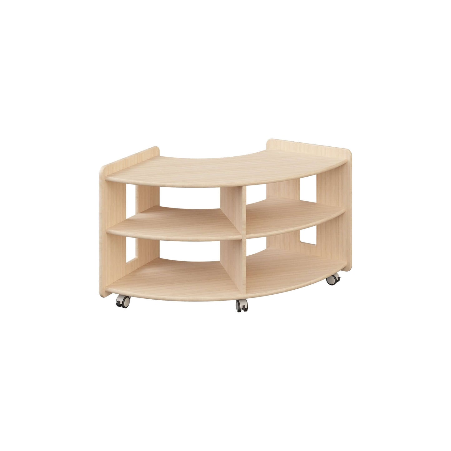 Ultimate N Curved Storage Unit - Natural wooden storage solution - Eco-friendly, versatile organization for educational materials