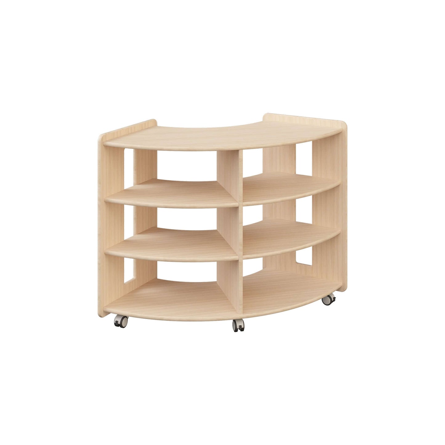 Ultimate N Curved Storage Unit - Natural wooden storage solution - Eco-friendly, versatile organization for educational materials