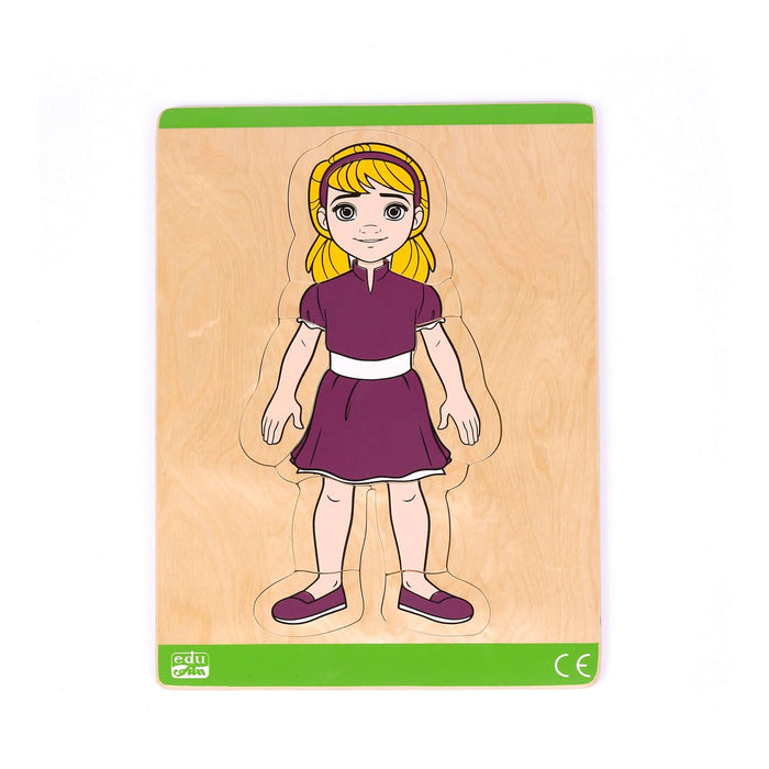 Building Up Body Parts Puzzles Girl 3 layers