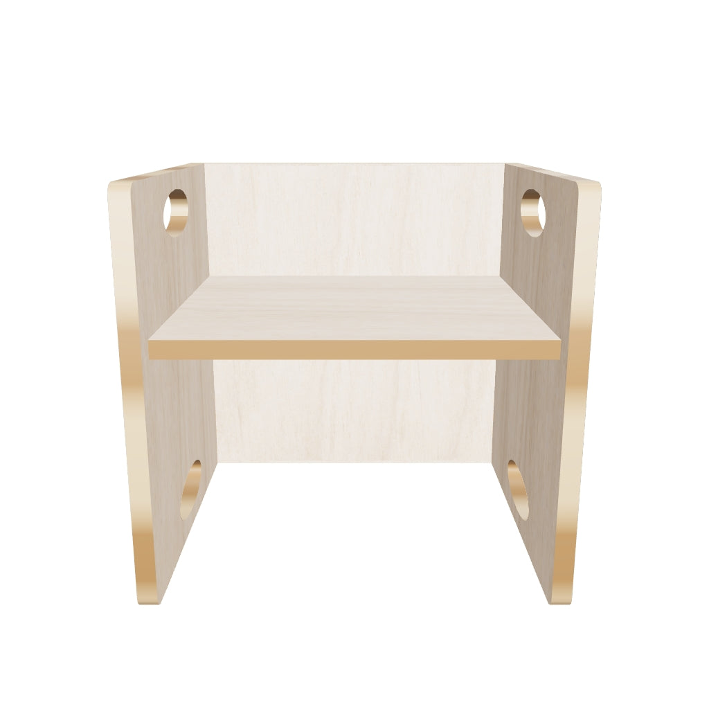 Flip Around — 3D model shows chair, 30 × 32 × 31 cm (SKU 43340), not the bench.