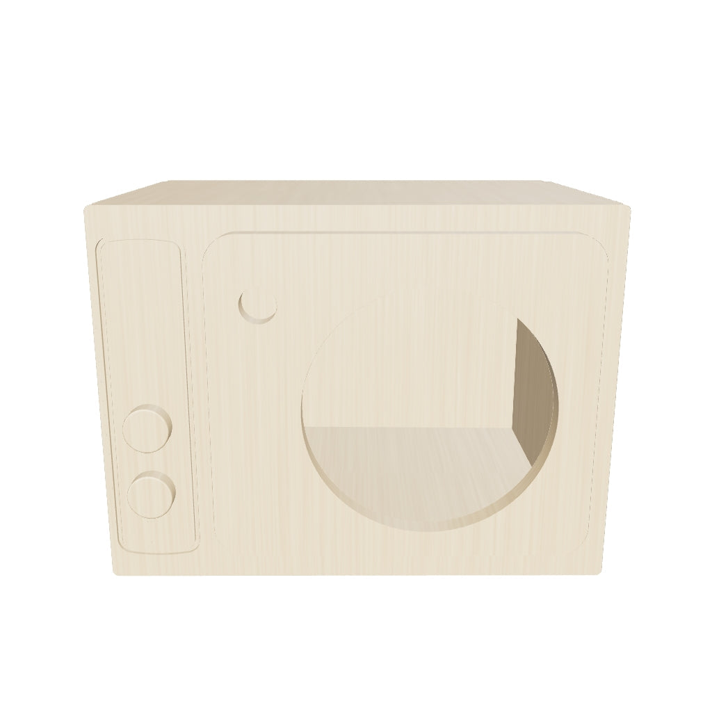 Kinder Play Kitchen | Microwave — 3D model shows 40 × 30 × 30 cm (SKU 21804). Other sizes vary.