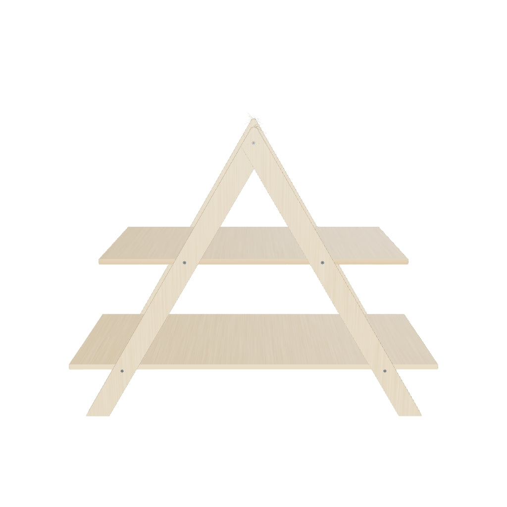 Pyramid Display unit — 3D model shows 2-tier, 100 × 44 × 80 cm (SKU 45000). Other sizes vary.